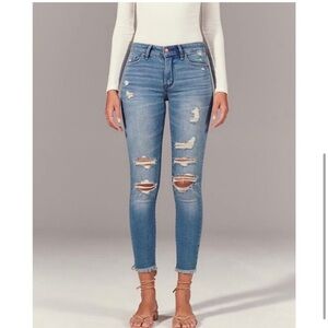 Abercrombie & Fitch‎ mid rise ripped super skinny ankle jeans size 00